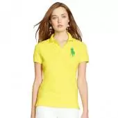 ralph lauren custom fit femme tee shirt big pony yellow